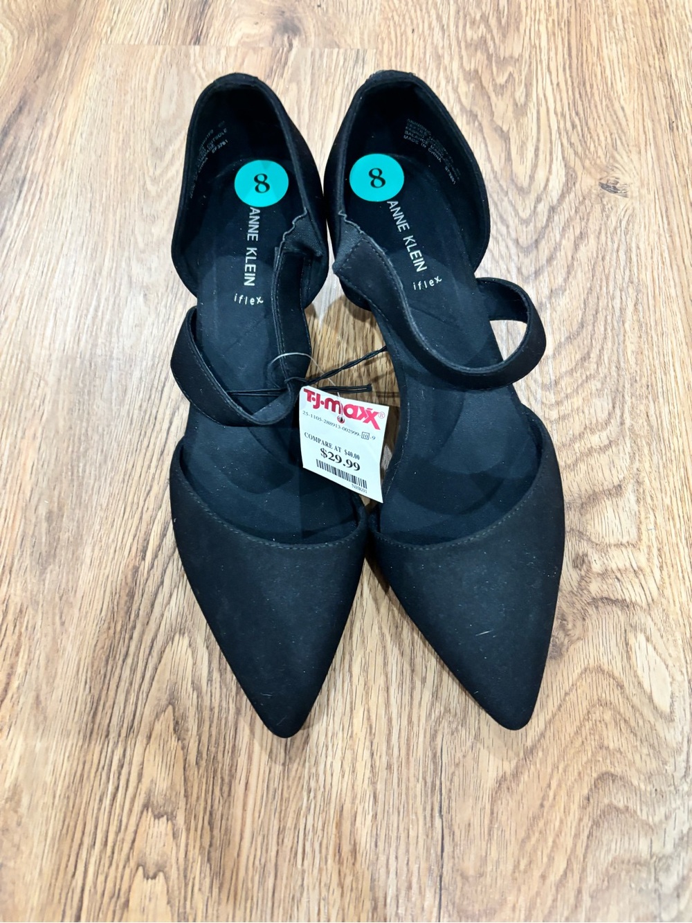 Anne Klein Black Pointed Mary Jane Heels